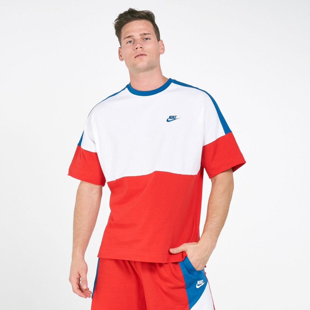 Nike Color Block Shirt ~ Red White Blue ~ Size Large ~ EXCELLENT!